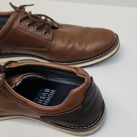 Nunn Bush Brown Leather Lace-Up Oxford Shoes Comfort Gel Size 9.5